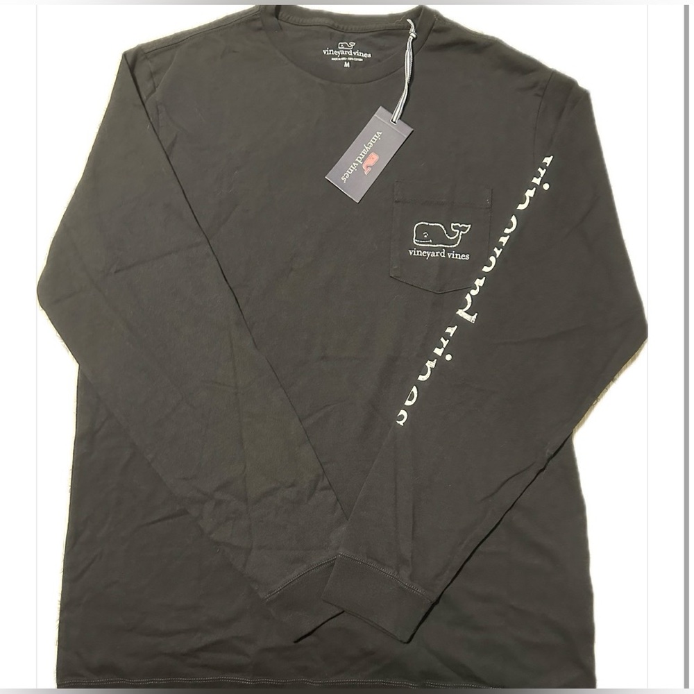 Vineyard Vines Men's Jet Black Long Sleeve Tee